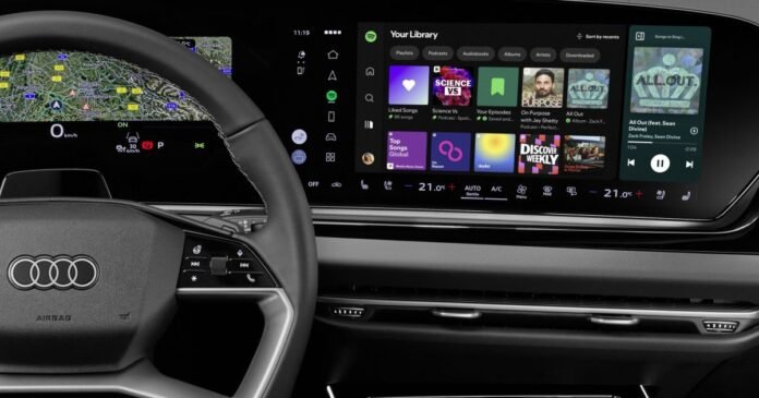 App nativo do Spotify para carros estreia em modelos 2026 da Audi