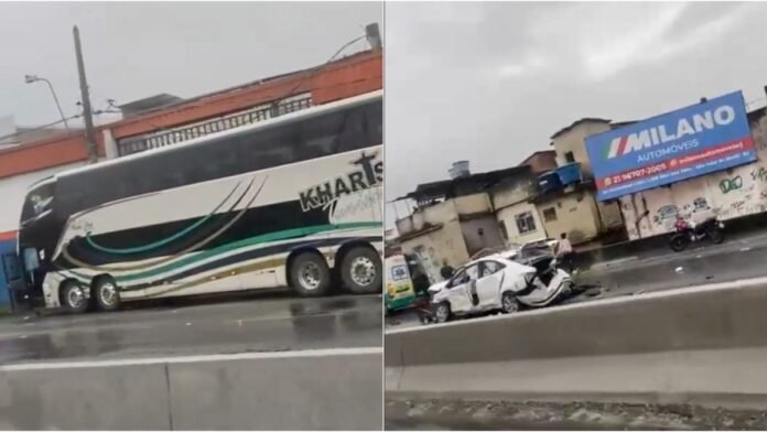 Motorista morre ao volante e causa engavetamento na Dutra
