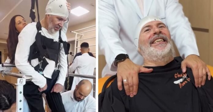 Após ser baleado na cabeça Mingau ‘fica de pé’ em sessão de fisioterapia