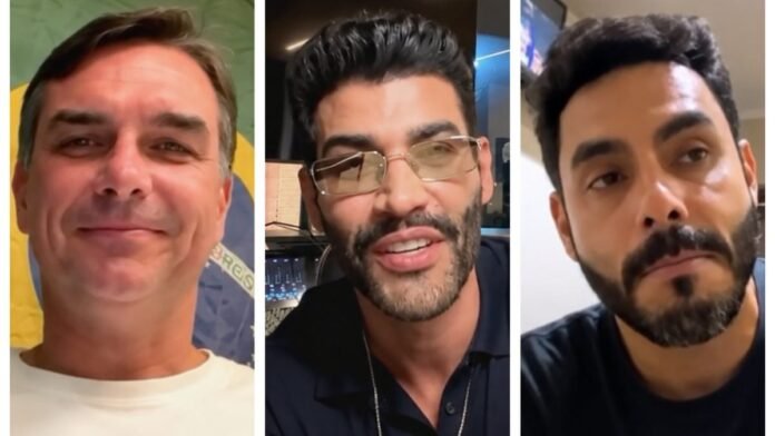 Flávio faz live com Gusttavo Lima e Rodolffo na véspera da eleição