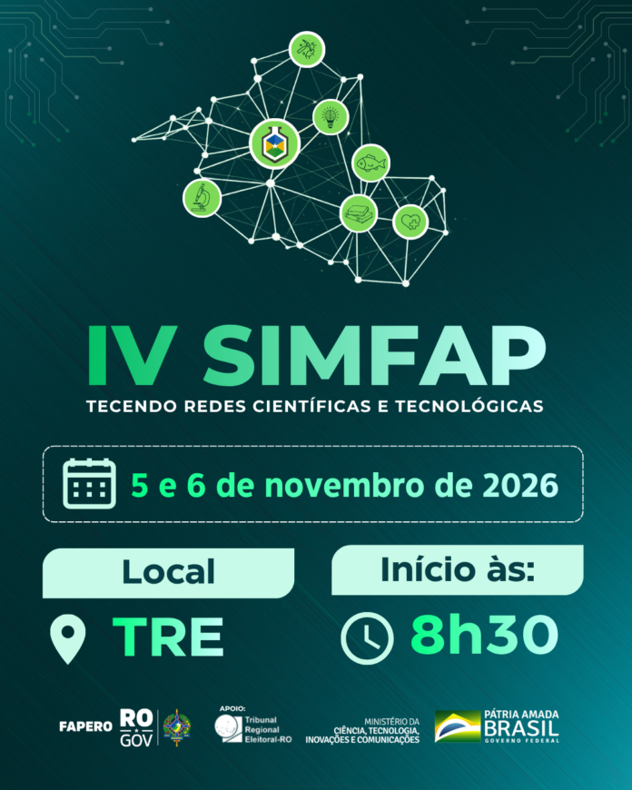 Simpósio de Ciência e Pesquisa será realizado nos dias 5 e 6 de novembro, em Porto Velho
