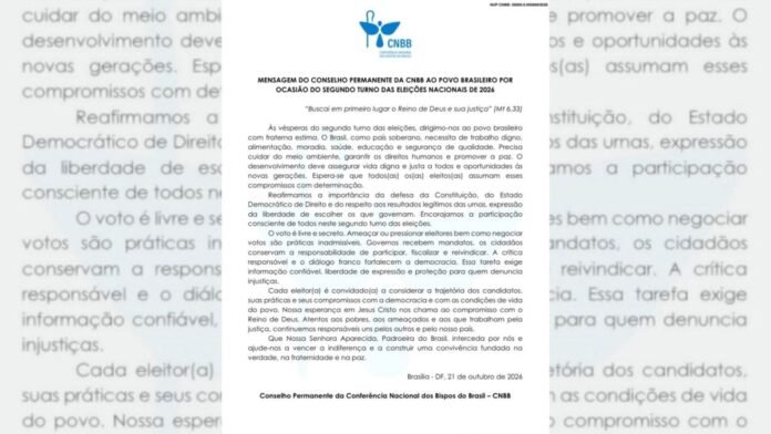 CNBB cobra respeito às urnas e participação consciente no 2º turno