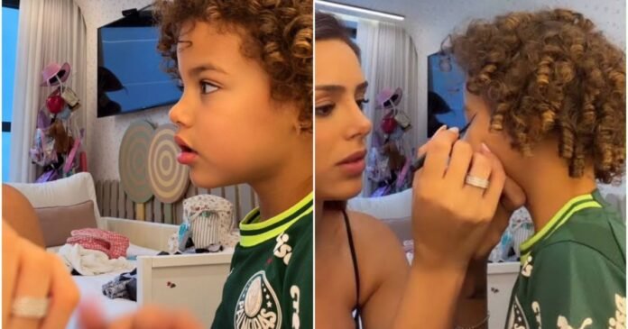 Bruna Biancardi se pronuncia após Mavie usar blusa do Palmeiras