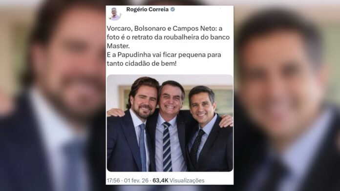 Justiça mantém condenação de petista por montagem com Jair e Vorcaro
