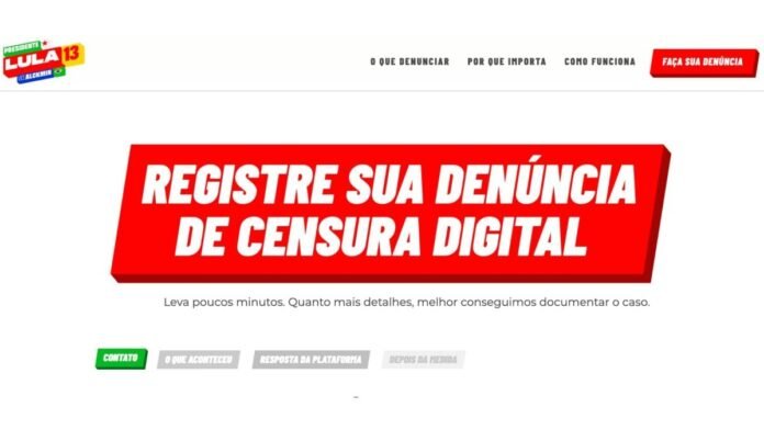 Campanha de Lula lança site contra “censura” da Meta